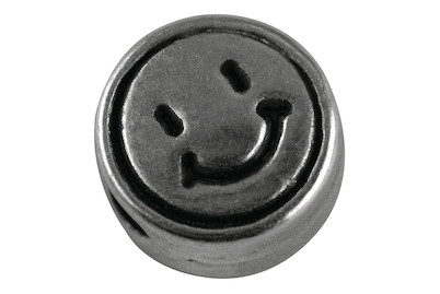 Image of Metall-Perle: Smiley, 7mm ø, Loch 2mm ø, lose