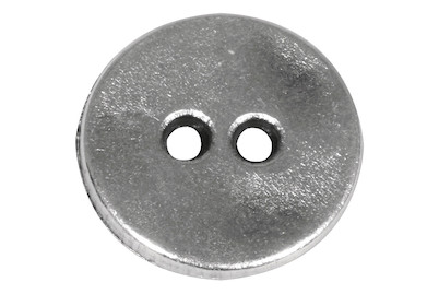 Image of Metall- Zierelement: Knopf, 1,4cm ø, Löcher 1,5mm ø bei JUMBO