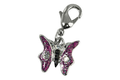 Image of Funny-Charms: Schmetterling, 13 mm, mit 12 mm Karabiner bei JUMBO