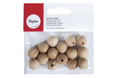 Image of Rohholz-Kugeln, gebohrt, 15mm ø, 4 mm Bohrung, SB-Btl 15Stück bei JUMBO