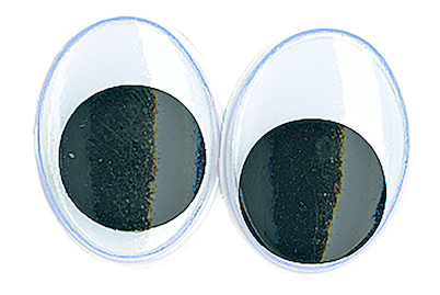Image of Plastik-Wackelaugen zum Kleben, SB-Btl. 10 Stück, oval, schwarz/weiss, 15 mm bei JUMBO