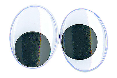 Image of Plastik-Wackelaugen zum Kleben, SB-Btl. 10 Stück, oval, schwarz/weiss, 18 mm bei JUMBO
