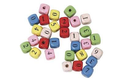 Image of Holz-Zahlenwürfel, 10x10 mm, SB-Btl. 50g bei JUMBO