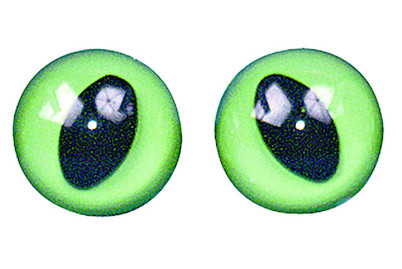 Image of Plastik-Katzenaugen,grün/schwarz,12 mm ø, zum Aufnähen, SB-Btl 6Stück bei JUMBO