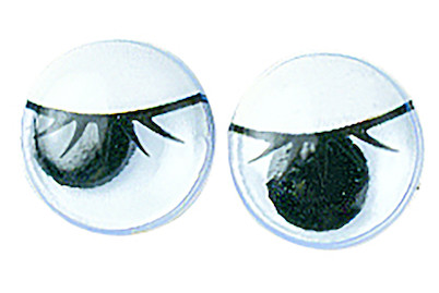 Image of Plastik-Wackelaugen mit Wimpern, 10mm ø, zum Kleben, SB-Btl 10Stück
