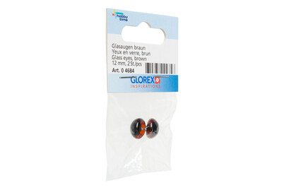 Image of Augen Glas/Oese braun 12mm SB 2 Stück bei JUMBO