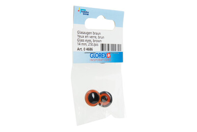 Image of Augen Glas/Oese braun 14 mm SB 2 Stück bei JUMBO