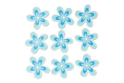 Image of Streuteile Blumen 9St blau Sperrholz bei JUMBO