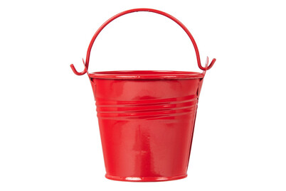 Image of Eimer aus Metall 6 x 6 cm rot bei JUMBO
