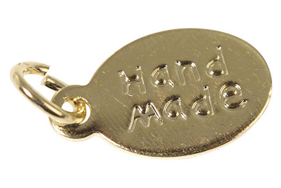 Image of Anhänger hand made oval mit Ringel, 12x7mm, SB-Btl 5Stück bei JUMBO