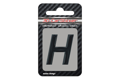 Image of 3D Car Sticker H schwarz bei JUMBO