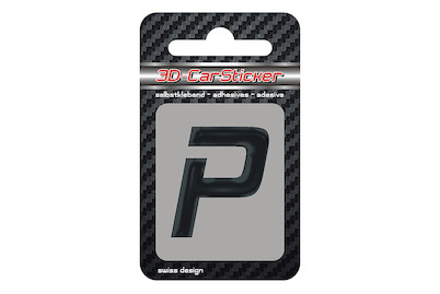 Image of 3D Car Sticker P schwarz bei JUMBO