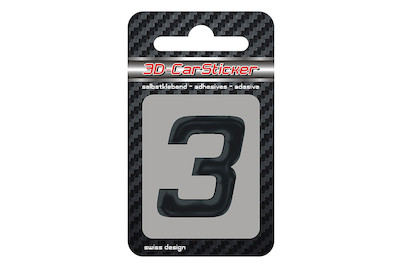 Image of 3D Car Sticker 3 schwarz bei JUMBO