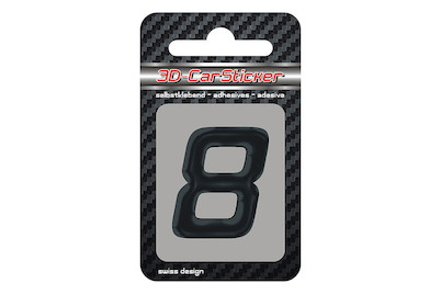Image of 3D Car Sticker 8 schwarz bei JUMBO