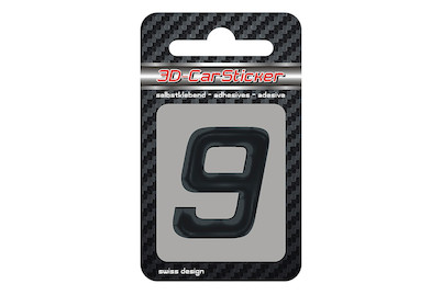 Image of 3D Car Sticker 9 schwarz bei JUMBO