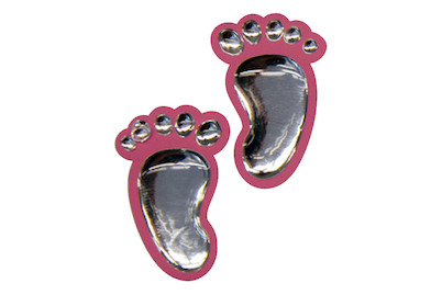 Image of 3D Chrome-Tattoo Füsse klein pink bei JUMBO