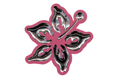 Image of 3D Chrome-Tattoo Hibiskus klein pink bei JUMBO