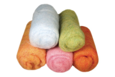 Image of Reine Schurwolle/Vlies,meliert, 5 Farben à 20g bei JUMBO