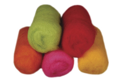 Image of Reine Schurwolle, Vlies, 5 Farben à 20g bei JUMBO