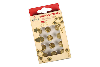 Image of Brennstempel f. Brandmal-Kolben, sort.,Blume/Mond/Herz..., SB-Box 12Stück bei JUMBO
