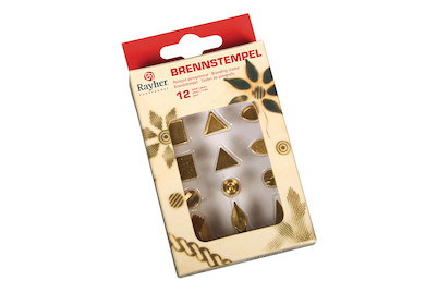 Image of Brennstempel f. Brandmal-Kolben, sort.,Kreise./Raute/..., SB-Box 12Stück bei JUMBO