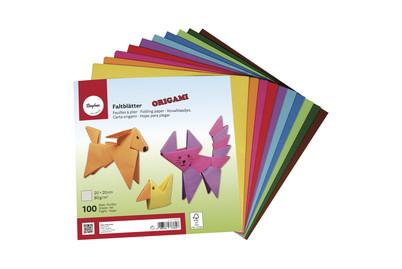 Image of Origami-Faltblätter,FSC Mix Credit, 20x20cm, 80g/m2, Beutel 100Blatt bei JUMBO
