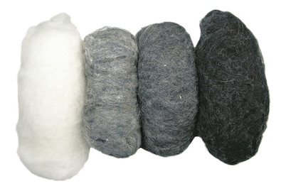 Image of Reine Schurwolle/Vlies,meliert, 4 Farben à 25g bei JUMBO