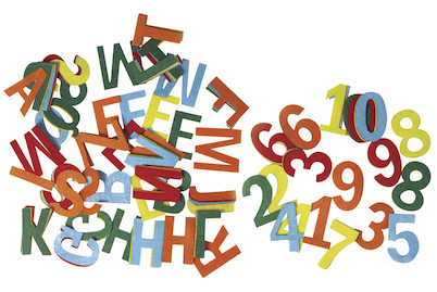 Image of Filz-Buchstaben und Zahlen, 4cm, 5 Farben, SB-Btl ca. 230Stück bei JUMBO