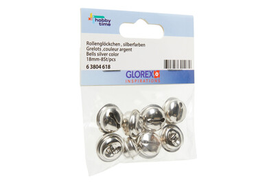 Image of Rollenglöckchen 18 mm 8St silberfarben bei JUMBO