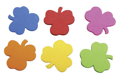 Image of Moosgummi Stanzteile Kleeblätter, 2,9cm selbstklebend, SB-Btl 100Stück bei JUMBO