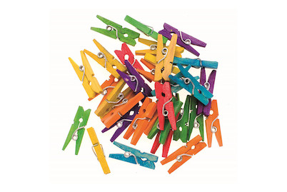 Image of Wäscheklammern Holz 25mm 30St farbl. sortiert Birke China bei JUMBO