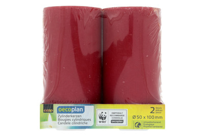 Image of Oecoplan Zylinderkerzen rot 50x100mm 2 Stück bei JUMBO