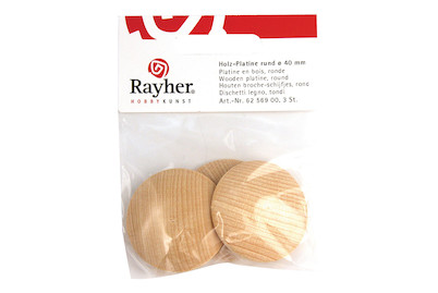 Image of Holz-Platine, rund, gewölbt, SB-Btl. 8 Stück bei JUMBO