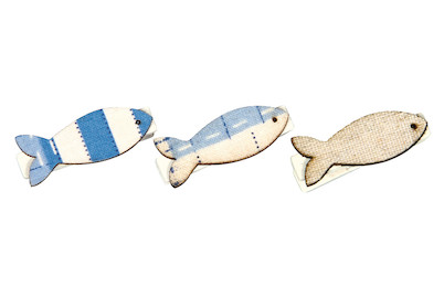 Image of Holz Klammern Fische, 3,5cm, beklebt, SB-Btl 6Stück bei JUMBO