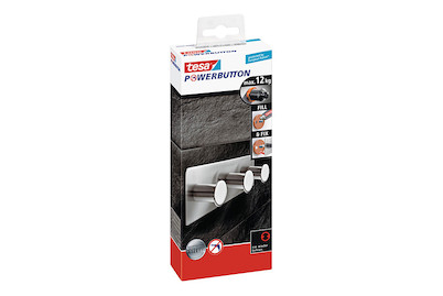 Image of Tesa Premium-Hakenleiste bis zu 12 kg Edelstahl bei JUMBO