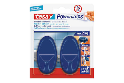 Image of Tesa selbstklebender Haken bis 2 kg blau bei JUMBO