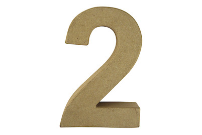 Image of Pappmaché Zahl 2 FSC Recycled 100%, 15x10,3x3cm bei JUMBO