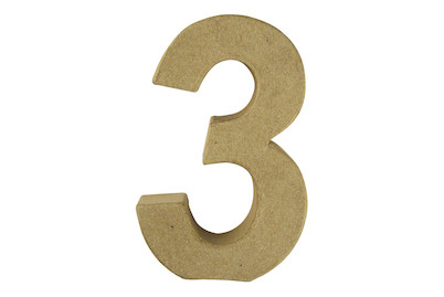 Image of Pappmaché Zahl 3 FSC Recycled 100%, 15x9,4x3cm bei JUMBO