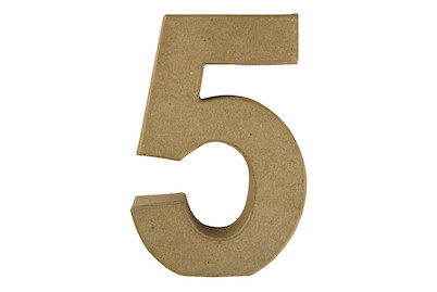 Image of Pappmaché Zahl 5 FSC Recycled 100%, 15x10x3cm bei JUMBO