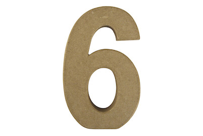 Image of Pappmaché Zahl 6 FSC Recycled 100%, 15x9,4x3cm bei JUMBO