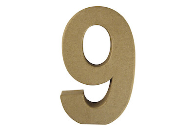 Image of Pappmaché Zahl 9 FSC Recycled 100%, 15x9,4x3cm bei JUMBO