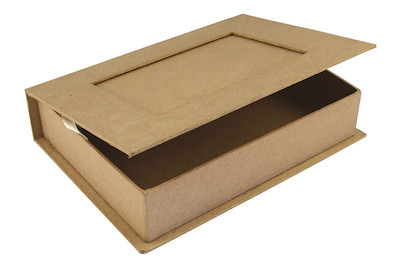 Image of Pappmaché Buch-Box FSC Recycled 100%, 22,8x16x5cm, m. Fotorahmen bei JUMBO