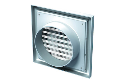 Image of Eckiges Lüftungsgitter mit Insektenschutz, Ø 125 mm, weiss bei JUMBO