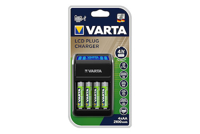 Image of Varta LCD Plug Charger 4xAA 2100mAh