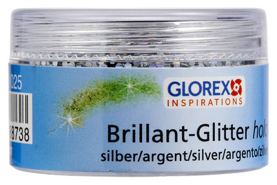 Image of Brillant-Glitter holo, 9 g silberfarben