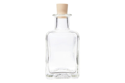 Image of Flasche quadratisch Klarglas mit Spitzkorken 200 ml