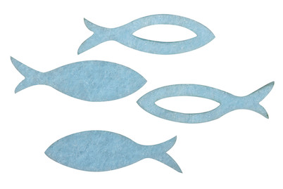 Image of Filz Streuteile Fisch, 3,5x1x0,2cm, 2 Sorten , SB-Btl 36Stück