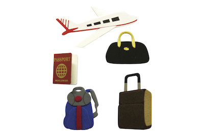 Image of Deko-Sticker: Flugreise, m. Klebepunkt, SB-Btl 5Stück bei JUMBO