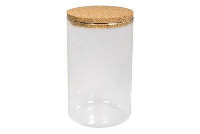 Image of Glas Gefäss mit Korkdeckel, 9,5cm ø, Höhe: 16,5cm bei JUMBO