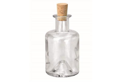 Image of Flasche rund mit Korken Klarglas 200 ml